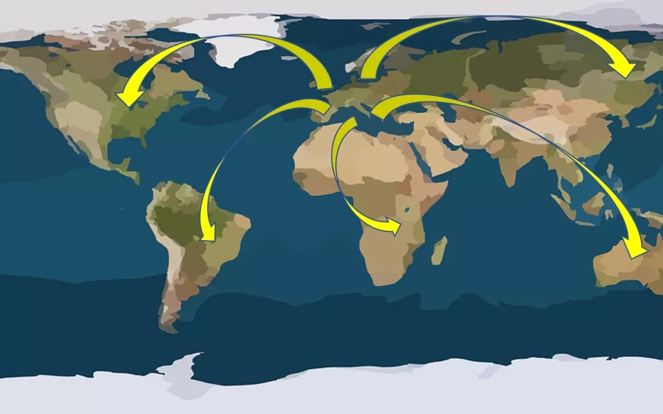 internationalisering kaart wereld 