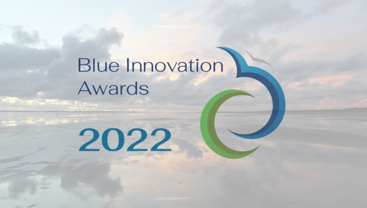 blue innovation logo blauwe cluster achtergrond zee 